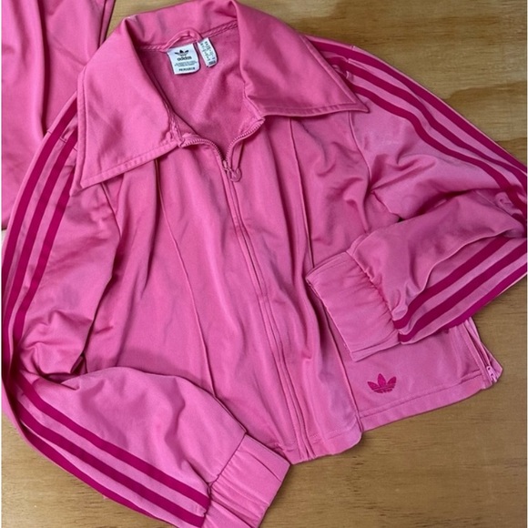 ADIDAS ORIGINAL • pink 70s style track jacket - Picture 4 of 5